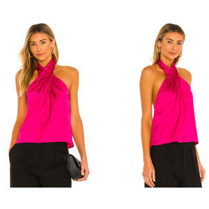 Superdown REVOLVE Pleated Halter Top Pink Size Medium